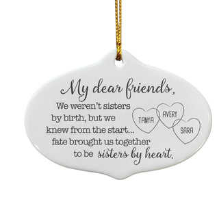 My Dear Friends Personalized Ceramic Oval Ornament