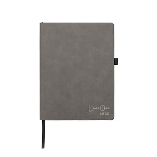 Ladies' Script Name and Phrase Personalized Iron Gray Notebook