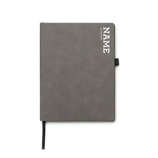 Block Name and Phrase Personalized Iron Gray Notebook