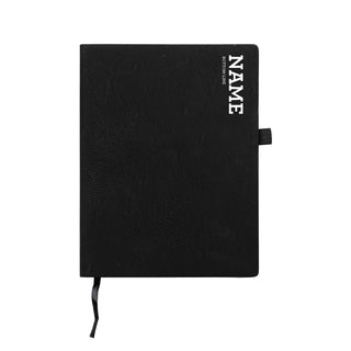 Block Name and Phrase Personalized Black Notebook