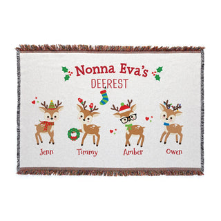 Christmas Deerest Personalized Fringe Throw Blanket