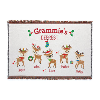 Christmas Deerest Personalized Fringe Throw Blanket