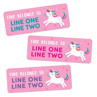 Unicorn Personalized Weather Resistant Labels - 60 Count