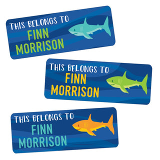 Shark Personalized Weather Resistant Labels - 60 Count