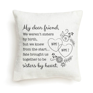 My Dear Friend Floral Throw Pillow With Two Names