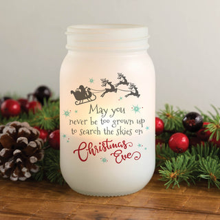 Christmas Eve Skies Frosted Mason Jar Votive Holder