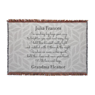 Hugs from Home Personalized Fringe Throw Blanket