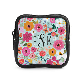 Floral Monogram Square Pouch