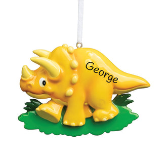 Yellow Dinosaur Personalized Ornament