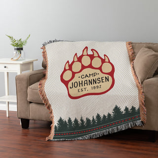 Camp Bear Paw  Fringe Throw Blanket