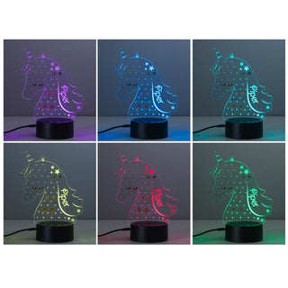 Unicorn Personalized Earring Holder Acrylic LED Night Light