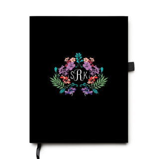 Floral Monogram Black Notebook