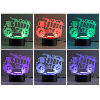 Dump Truck Personalized Acrylic LED Night Light