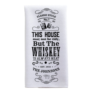 The Whiskey is Always Neat Waffle Tea Towel