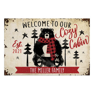 Welcome To Our Cozy Cabin Personalized Standard Doormat