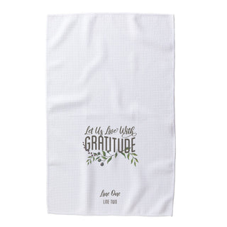 Live With Gratitude Personalized Waffle Tea Towel