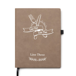 Knife And Fork Personalized Buckskin Notebook