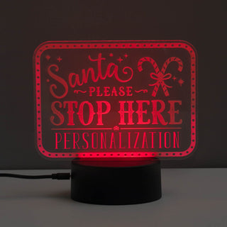 Santa, Stop Here! Personalized Acrylic LED Night Light