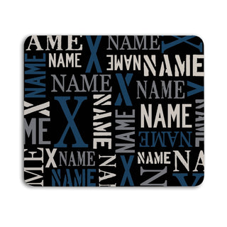 Blue & Black Name Pattern Mouse Pad