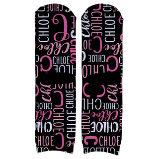 Pink & Black Name Pattern Adult Crew Socks