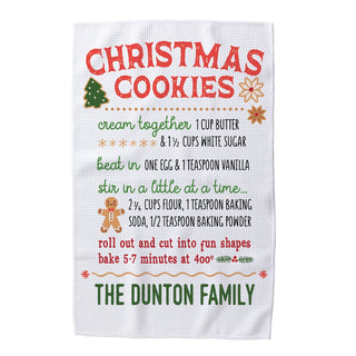 Christmas Cookie Recipe Personalized Waffle Kitchen Towel