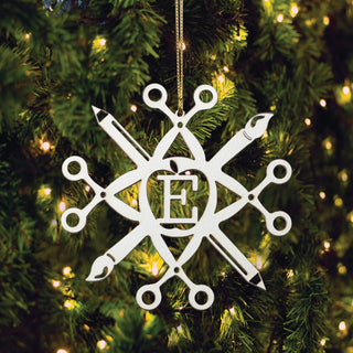 Teacher Tools Snowflake Personalized Wood Ornament