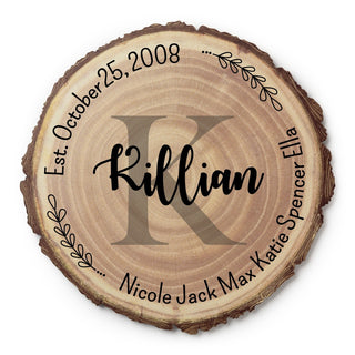 Our Family  Personalized Faux Wood Plaque