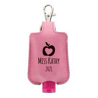 Teacher's Apple Personalized Pink Hand Sanitizer Holder