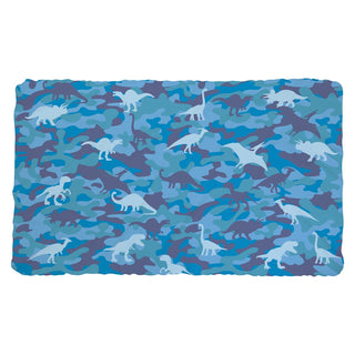 Dinosaur Blue Camo Personalized Fuzzy Throw Blanket