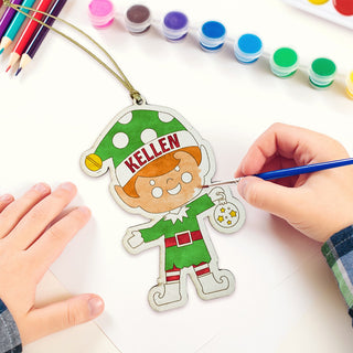 DIY Elf Boy Personalized Wood Ornament