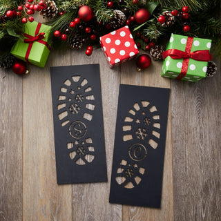 Santa Boots Personalized Black DIY Wood Stencil 