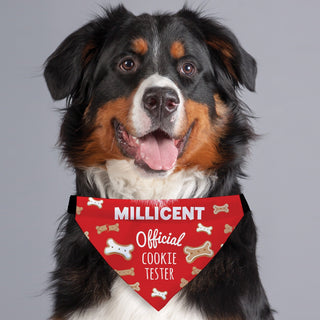 Cookie tester dog bandana with name 