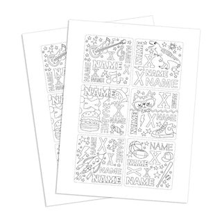 Color Your Own Sticker Boy Personalized Sticker - Set of 12