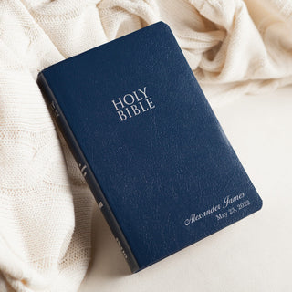 Navy NIV bible for kids with name and date
