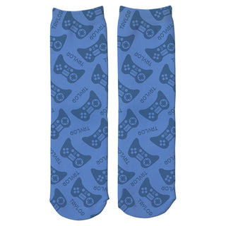 I'm Busy Gaming Personalized Blue Adult Crew Socks