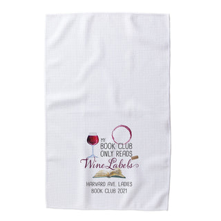 Book Club Wine Personalized Waffle Tea Towel