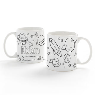 DIY Color Your Own Space Theme White Coffee Mug - 11 oz.