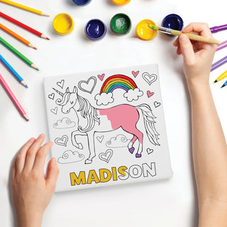 DIY Valentine's Day Unicorn Theme Personalized 8x8 Canvas