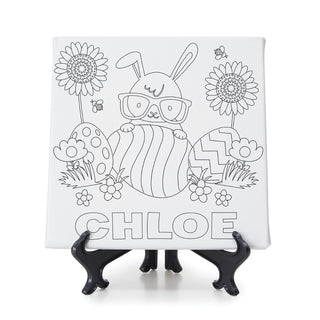 DIY Easter Bunny Color Your Own Personalized 8x8 Canvas