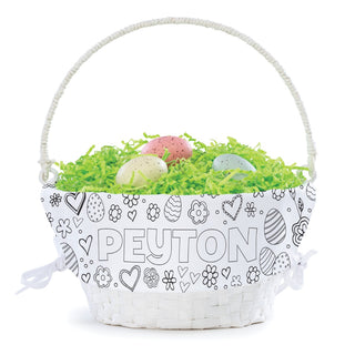 DIY Floral & Heart Theme Personalized Easter Basket