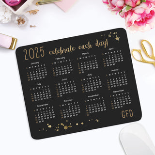 Celebrate Each Day Black Calendar Personalized Mouse Pad