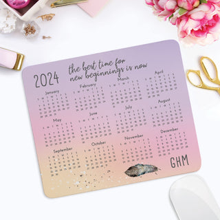 New Beginnings Lavender Calendar Personalized Mouse Pad 