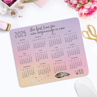 New Beginnings Lavender Calendar Personalized Mouse Pad