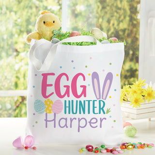 Egg hunter easter tote with name