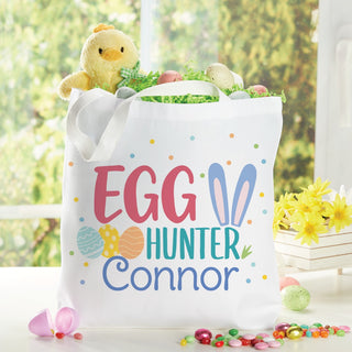 Egg hunter easter tote with name