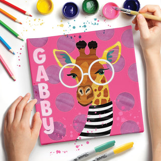 10x10 color your own giraffe gallery canvas