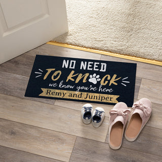 No need to knock narrow doormat with names 