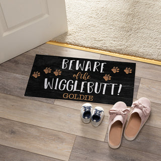 Beware of the wigglebutt doormat with name