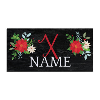 Poinsettia Name & Initial Narrow Doormat Insert