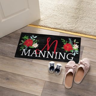 Poinsettia Name & Initial Narrow Doormat Insert